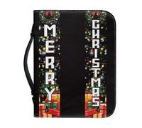 Ceudet Funda para la Biblia para árbol de Navidad con asa, funda de transporte de piel sintética para iglesia, protector de la Biblia con cremallera, regalo de Navidad para la familia, 2XL, Día de
