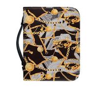 Ceudet Funda para la Biblia para mujer, gran capacidad, bolsa diaria para la iglesia, protector de las Escrituras, regalos de vacaciones, Cadena dorada, L