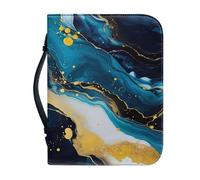 Ceudet Funda para la Biblia para mujer, gran capacidad, bolsa diaria para la iglesia, protector de las Escrituras, regalos de vacaciones, Arena movediza de mármol azul y dorado, extra-large