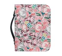 Ceudet Funda para la Biblia para mujer, gran capacidad, bolsa diaria para la iglesia, protector de las Escrituras, regalos de vacaciones, Happy Axolotl Print, L