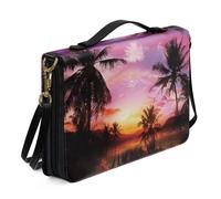 Ceudet Funda para la Biblia para mujeres y hombres, accesorios bíblicos de cuero, para mujeres y hombres, bolsa de la Biblia, fundas para libros para tapa dura, Vista del atardecer, X-Large