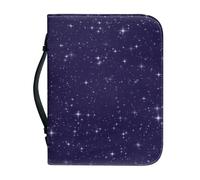 Ceudet Funda protectora de la Biblia de cuero para hombres y mujeres, cubierta para Biblia, Cielo estrellado azul 03, M