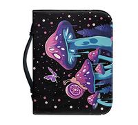 Ceudet Funda protectora de la Biblia de poliuretano personalizable para la Biblia, Champiñón morado, L