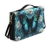 Ceudet Fundas bíblicas con estampado de colibrí de rosa blanca para mujeres y hombres, funda bíblica novedosa, accesorios bíblicos con asa superior y correa, bolsa de mano para la iglesia, Mariposa