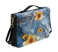 Ceudet Fundas bíblicas para niños y niñas, fundas de cuero para la Biblia para hombres y mujeres, funda bíblica con correa para el hombro, fundas personalizadas para mujeres y hombres, Girasoles