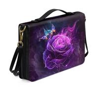 Ceudet Fundas bíblicas para niños y niñas, fundas de cuero para la Biblia para hombres y mujeres, funda bíblica con correa para el hombro, fundas personalizadas para mujeres y hombres, Rosa Púrpura, M