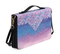 Ceudet Fundas bíblicas personalizadas para mujeres, hombres, niños, fundas bíblicas para niñas y niños, fundas para la Biblia para mujeres y hombres con bolsillos, Escamas de pescado rosa y morado,