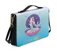 Ceudet Fundas bíblicas personalizadas para mujeres, hombres, niños, fundas bíblicas para niñas y niños, fundas para la Biblia para mujeres y hombres con bolsillos, Sirena de concha, L