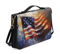 Ceudet Fundas bíblicas personalizadas para mujeres y hombres, bolsas de la Biblia para mujeres y hombres, kit de accesorios bíblicos occidentales, Óleo sobre lienzo, bandera americana, XXL