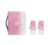 Ceudet Fundas coloridas para la Biblia de San Valentín con corazón de amor para mujer, bolsa impermeable de piel sintética, funda de transporte de la Biblia, bolsa de iglesia, protector de la Biblia