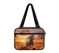 Ceudet Fundas de Biblia para mujeres y hombres, estuche de transporte de Biblia de gran tamaño para la iglesia, escuela, bolsa de Biblia portátil para bolígrafos de libros, regalos, Girasol de caballo