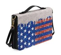 Ceudet Fundas de Biblia personalizadas para mujeres y hombres, bolsas de Biblia para mujeres y hombres, kit de accesorios bíblicos occidentales, bandera americana, X-Large