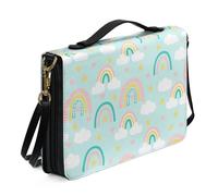 Ceudet Fundas de Biblia personalizadas para mujeres y hombres, funda de cuero para la Biblia occidental, Rainbow Stars, XX-Large