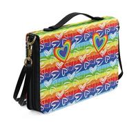 Ceudet Fundas de Biblia personalizadas para mujeres y hombres, funda de cuero para la Biblia occidental, Rainbow Lovers, L