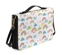 Ceudet Fundas de Biblia personalizadas para mujeres y hombres, funda de cuero para la Biblia occidental, Rainbow Cloud, L