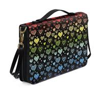 Ceudet Fundas de Biblia personalizadas para mujeres y hombres, funda de cuero para la Biblia occidental, Corazón arcoíris, X-Large