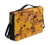 Ceudet Fundas de cuero para la Biblia, accesorios bíblicos, fundas de cuero para mujeres y hombres, bolsas de la Biblia para mujeres y hombres, Hoja de arce dorada, M