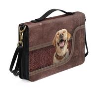 Ceudet Fundas de cuero para la Biblia occidental, fundas para la Biblia para mujeres y hombres con bolsillos, bolsas de la Biblia para mujeres y hombres, Perro con cremallera, XX-Large