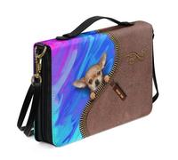 Ceudet Fundas de cuero para la Biblia occidental, fundas para la Biblia para mujeres y hombres con bolsillos, bolsas de la Biblia para mujeres y hombres, Perro de cuero, XL