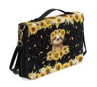 Ceudet Fundas de cuero para la Biblia occidental, fundas personalizadas para la Biblia para mujeres y hombres, funda extra grande para mujeres y hombres, Perezoso de girasol, L