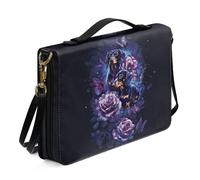 Ceudet Fundas de cuero para la Biblia occidental, fundas personalizadas para la Biblia para mujeres y hombres, funda extra grande para mujeres y hombres, Dachshund Purple Rose, X-Large