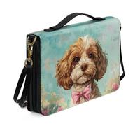 Ceudet Fundas de cuero para la Biblia occidental, fundas personalizadas para la Biblia para mujeres y hombres, funda extra grande para mujeres y hombres, Poodle, L