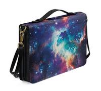 Ceudet Fundas de libro para tapa dura, fundas de cuero para la Biblia para mujeres y hombres, kit de accesorios bíblicos occidentales, Cyan Cosmos, L