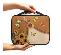 Ceudet Fundas para la Biblia con diseño de cruz y flores para mujer, multiusos, ligera, bolsa para Biblia, decoración de Pascua, bolsa de escritura con cremallera alrededor, Mariposa, girasol, Talla
