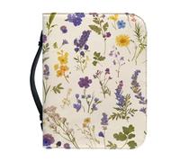 Ceudet Fundas para la Biblia con flores rosas para mujer, funda de piel sintética con asa y cremallera, funda de Biblia floral rosa para niñas, bolsa de Biblia, XL, Hermosas flores 2, L