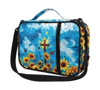 Ceudet Fundas para la Biblia para mujeres y hombres con bolsillos, bonita funda de la Biblia Diversebee con correa, Estampado de mariposa y girasol, Talla única