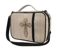 Ceudet Fundas para la Biblia para mujeres y hombres con bolsillos, bonita funda de la Biblia Diversebee con correa, Estampado de crucifixión de tablones, Talla única