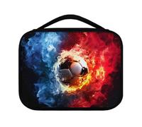 Ceudet Fundas para la Biblia para mujeres y hombres, funda resistente para la Biblia, bolsa grande con cremallera, Fútbol de fuego, azul y rojo, Talla única
