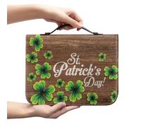 Ceudet Green Leaves - Funda para la Biblia para mujer, para el día de San Patricio, bolsa de transporte de la Biblia con marcapáginas, bolsa de iglesia, protector de la Biblia para mujeres y hombres,