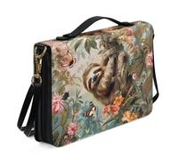 Ceudet Highland - Funda para la Biblia con estampado de vacas de ganado vacuno para mujeres y hombres, funda de transporte con correa para el hombro, de piel sintética, protector de la Biblia, bolsa