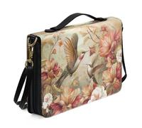 Ceudet Novedosas bolsas de Biblia para mujeres y niñas, de piel sintética, con correa y asa, marcapáginas, bolsa de iglesia, Novlety - Colibrí floral, L