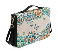 Ceudet Novedosas bolsas de Biblia para mujeres y niñas, de piel sintética, con correa y asa, marcapáginas, bolsa de iglesia, Mandala Butterfly Flowers, 2 X-grande