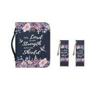 Ceudet Sunset - Funda de transporte de la Biblia para mujer, multiusos, protector de libros de la Biblia para mujer, marcapáginas de cuero de tamaño grande, hecho a mano, 2 piezas, Flores de pájaro, M