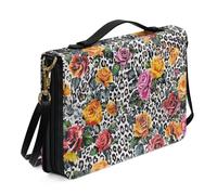 Ceudet Zebra - Funda para Biblia con asa y correa para el hombro, funda de transporte de cuero para Biblia, funda para libro de la Biblia con almacenamiento para bolígrafos, color negro, talla XL,