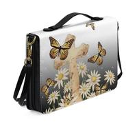 Ceudet Zebra - Funda para Biblia con asa y correa para el hombro, funda de transporte de cuero para Biblia, funda para libro de la Biblia con almacenamiento para bolígrafos, color negro, talla XL,