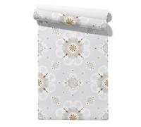 CEVAN Papel Autoadhesivo Vintage Pintado Art Deco Arte Geométrico Simple Blanco Papel Para Armarios Cocina 45x500cm