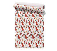 CEVAN Papel de Paredes Decorativo Friso Laminado PVC Revestimiento Cute Cartoon Christmas Lindos Dibujos Animados Navideños Lámina Vinilo Autoadhesiva Para Muebles Cocina 45x300cm