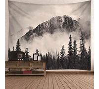 CEVAN Tapiz para Baños Papel Tapiz Ventanas Montaña Y Bosque con Niebla Espesa Foto Papel Tapiz Papel Tapiz De Pared Decoración De La Pared del Dormitorio Verde Blanco 300X250Cm