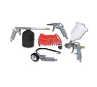 CEVIK PRO CA-CK3300/B - Kit de Accesorios para Compresor de 5 Piezas - Incluye Pistolas de Pintar, Soplar, Petrolear e Inflar - Conexión Universal - Espiral 5m - Ideal para Bricolaje y Mantenimiento