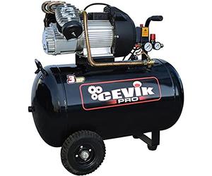 CEVIK PRO - CA-PRO100VX - Compresor Aire - Cabezal en V - 72 dB - 100 litros - 3HP - Máx 8 Bar - 340 l/min - Con Aceite - Dos Salidas Aire - Compacto y Portátil - Compresor de Pintura y Neumática