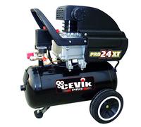 CEVIK PRO - CA-PRO24XT - Compresor de Aire Monoblock - 73 dB - Capacidad 24 L - Motor de 2.5HP - Presión Máx 8 Bar - Caudal 205 l/min - Lubricación con Aceite - Ruedas para Transporte - Asa Ergonómica