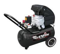 CEVIK PRO - CA-PRO50 - Compresor Aire Portatil Monoblock - 73 dB - 50 litros - 2.5HP - Máx 8 Bar - 205 l/min - Con Aceite - Dos Salidas Aire - Compacto y Portátil - Compresor de Pintura y Neumática