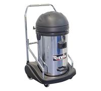 CEVIK PRO CE-PRO703INOXTR - Aspiradora Industrial 2900W - 77L Acero Inoxidable 3 Motores Independientes - Bajo Ruido 68dB(A) - Carro Basculante - Uso Profesional