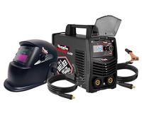 CEVIK PRO CE-ULTRA200LCD - Soldador Inverter MMA con Máscara de Soldadura y Portaelectrodo - 200A 40% 230V - Electrodos hasta 5mm - Pantalla LCD - Máquina de Soldar Profesional Portátil Compacta