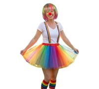 Ceweao Accesorios De - Con Falda Tutú Nariz Ropa - Conjunto de Disfraz de Carnaval de 5 Piezas | para Carnaval Cosplay Juegos de Rol Mascaradas Escenario Eventos Sesiones de Fotos