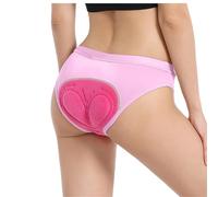 CEWIFO Calzoncillos de ciclismo para mujer, acolchados, 3D, transpirables, calzoncillos de ciclismo, ropa interior acolchada, con acolchado para el asiento, Rosa claro., S